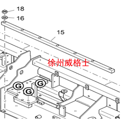 攤鋪機主機熨平板耐磨條零件號：4611353100