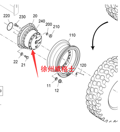 攤鋪機(jī)后輪行走減速機(jī)2231840