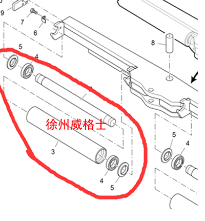 攤鋪機(jī)料斗托輥2041084